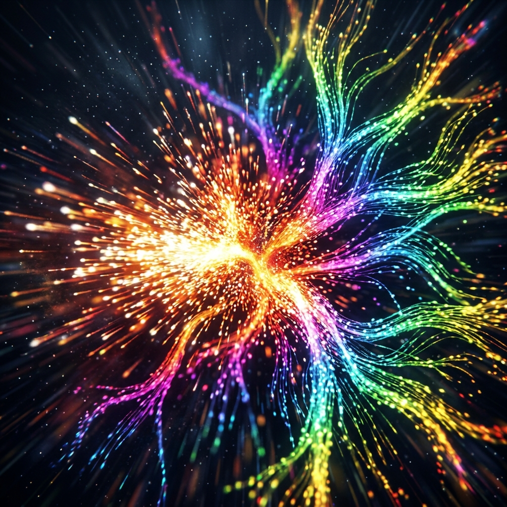 Abstract particle explosion